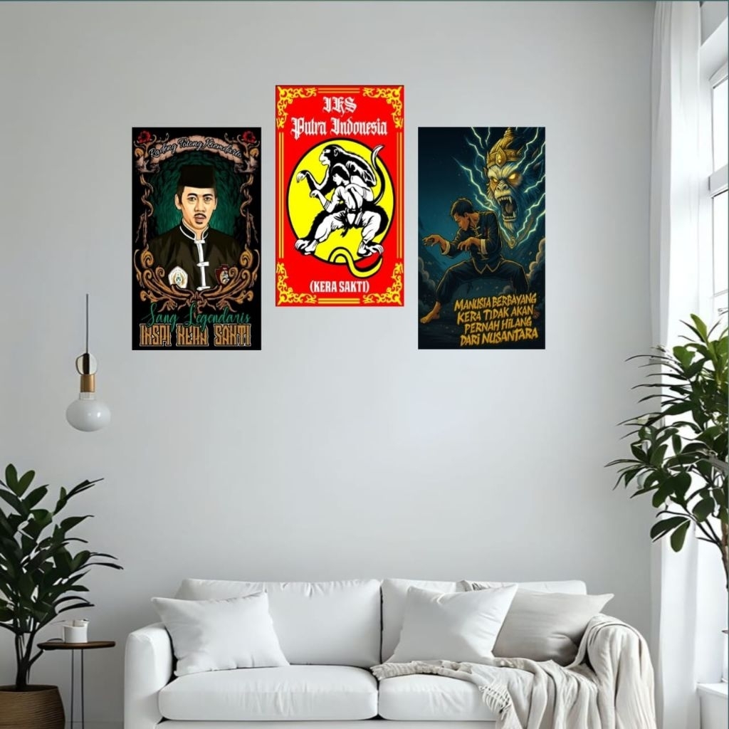 Hiasan Dinding Aesthetic Pencak Silat IKSPI isi 3pcs