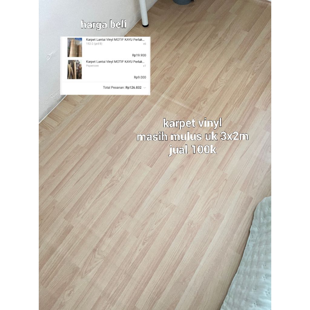 preloved karpet vinyl wood cream korea