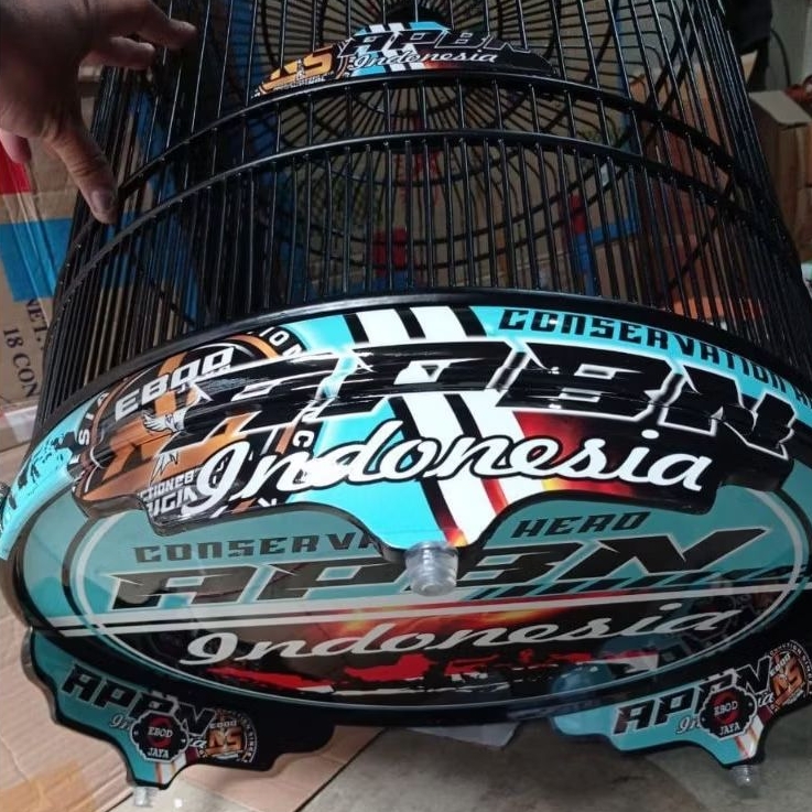 Sticker decal sangkar burung murai Ebod jaya no2 motip grafis APBN tosca