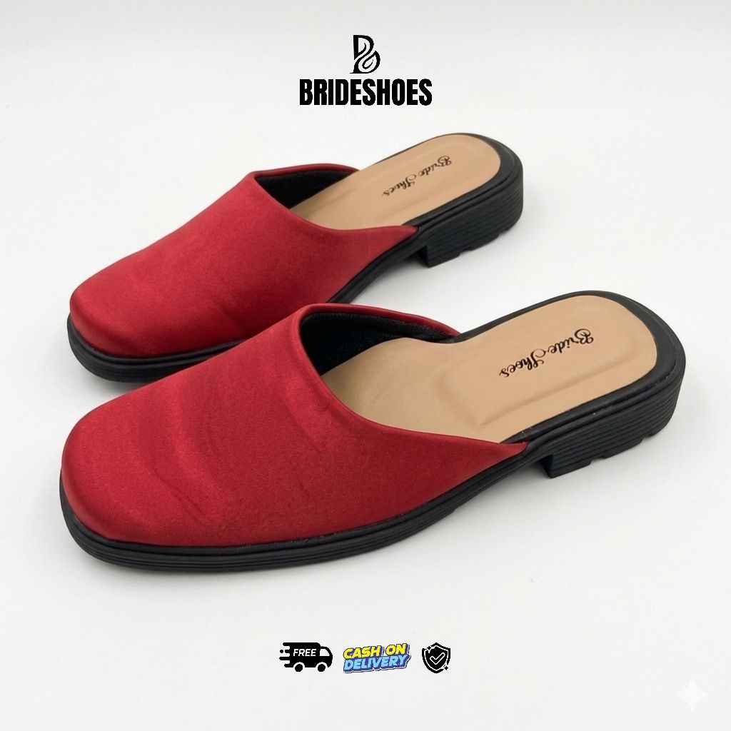 BRIDE SHOES sandal/bustong pengantin pria /selop pengantin pria premium taro silver burgundy marun d