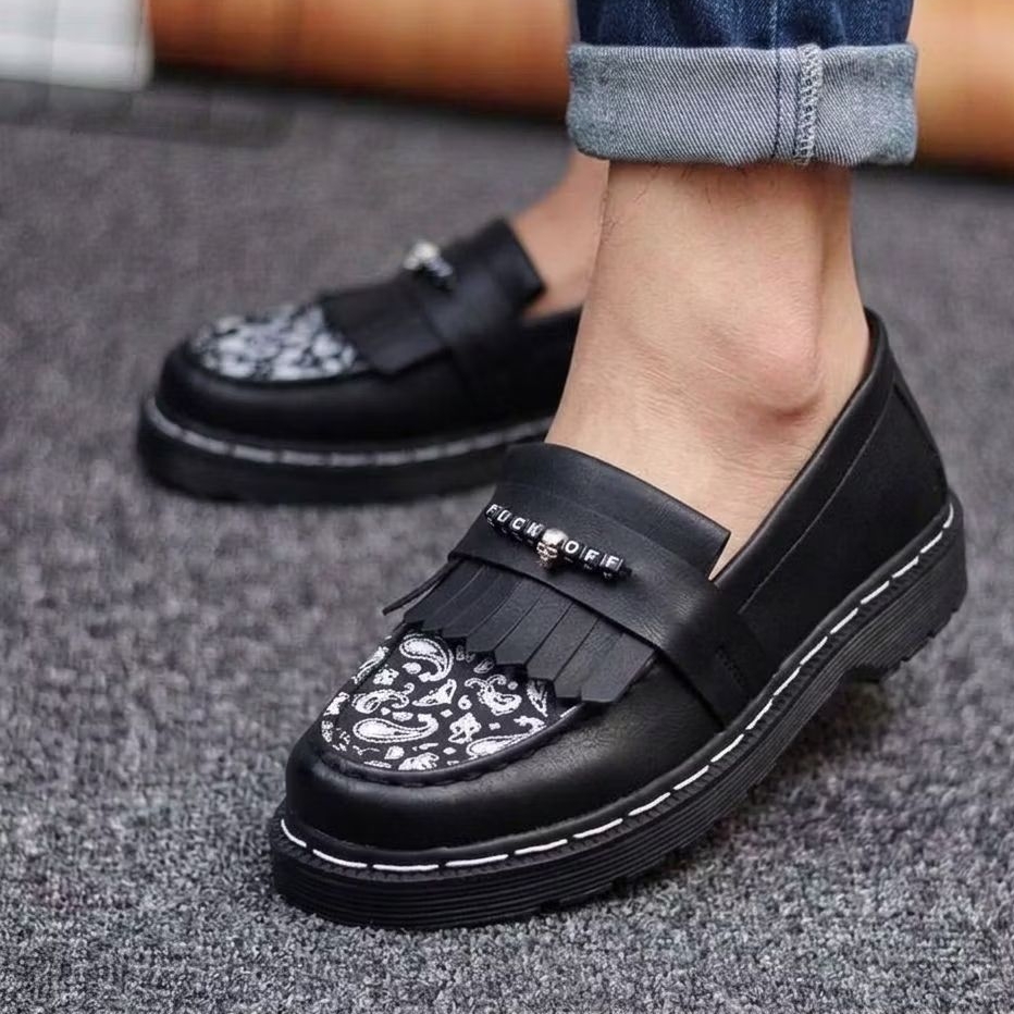 Sepatu Loafers Docmart Skena Pria Original Sense Paisley Skull