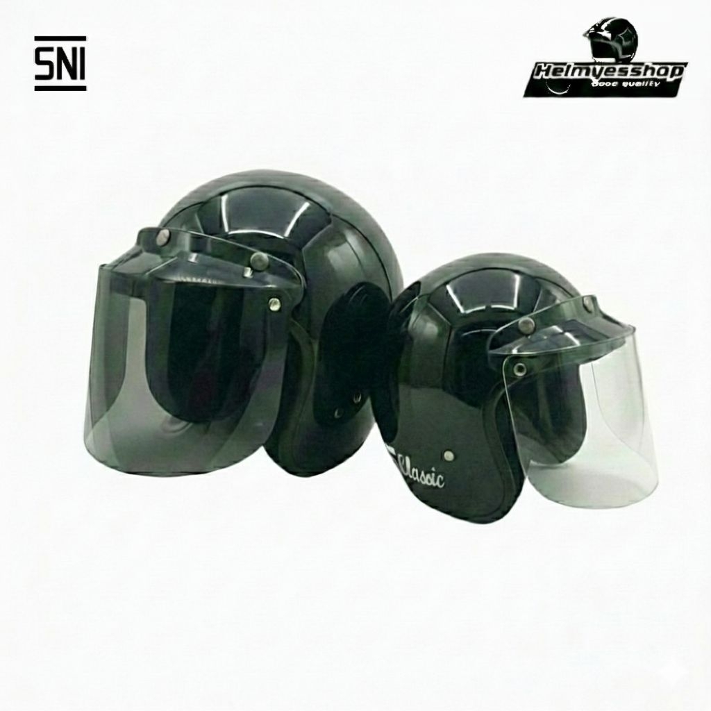 Helm Retro Kalsik Bogo-Helem Original Half Face Murah Keren Gaya Retro Nyaman Pria Wanita Remaja Dew