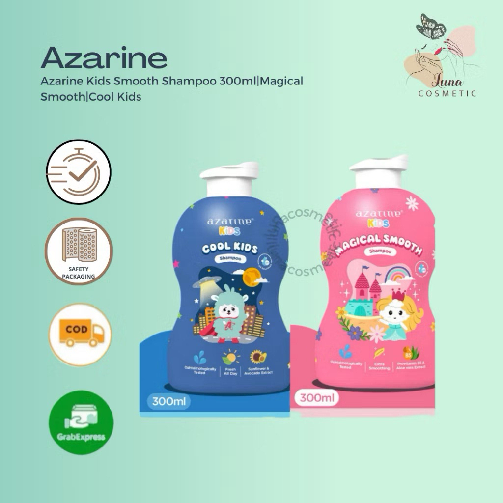 AZARINE Kids Shampoo 300ml Shampoo Lembut, Lembut Rambut, Aman untuk Kulit Sensitif