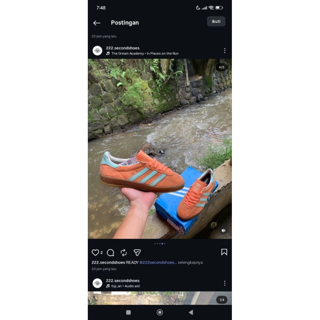 ADIDAS GAZELLE INDOOR ORANGE MINT SECOND