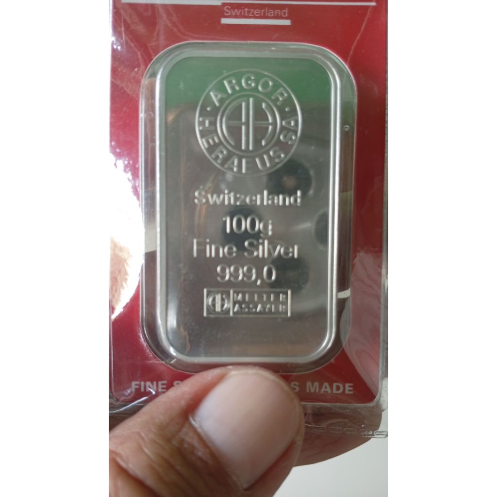 Silver Argor Heraeus 100 gram