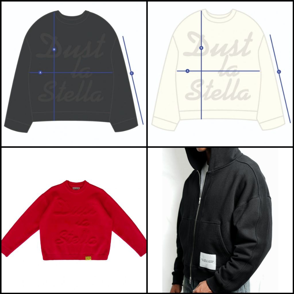 Signature Knit Long Sleeve Special Rilis • By Dust La Stella • Black on Black • White on White • Red