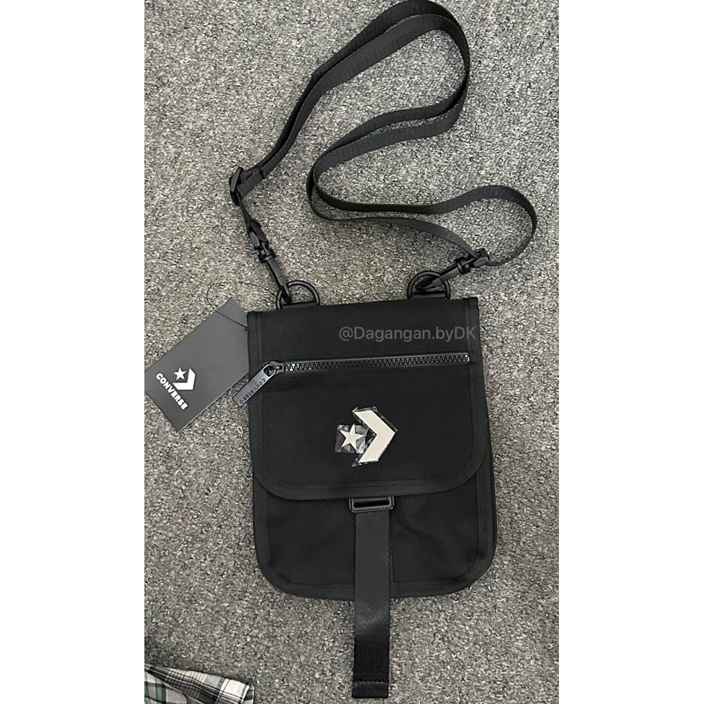 Tas Converse Sling Bag Metal Logo Original 100% Black