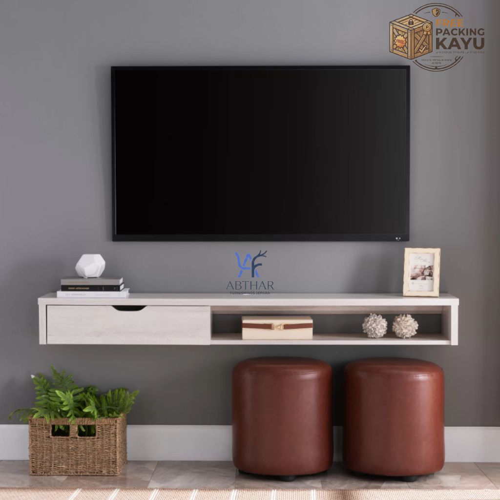 Meja tv gantung Meja tv dinding minimalis