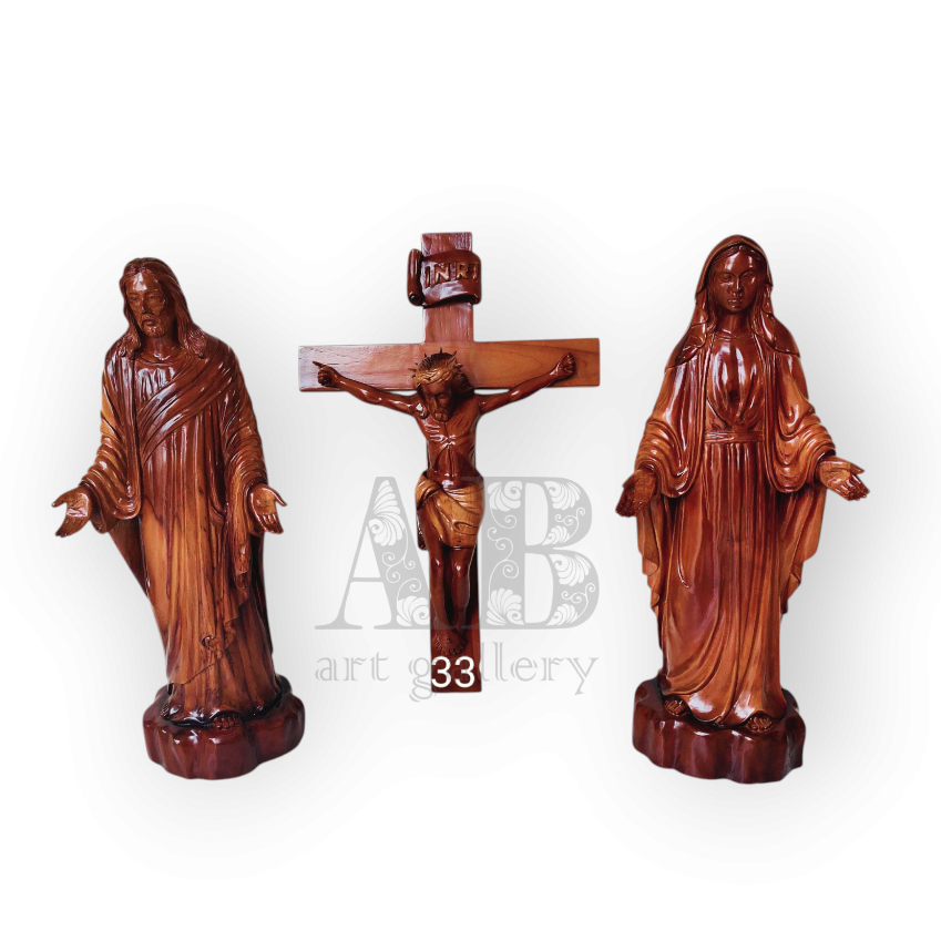 Set Patung Kristiani Salib Yesus Patung Yesus Patung Bunda Maria