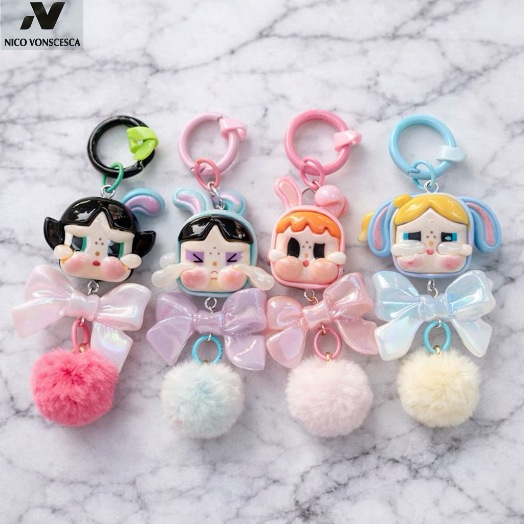 NVBAGS - Gantungan Hp Crybaby Bulu Lucu Phone Strap Tali Aksesories Tas