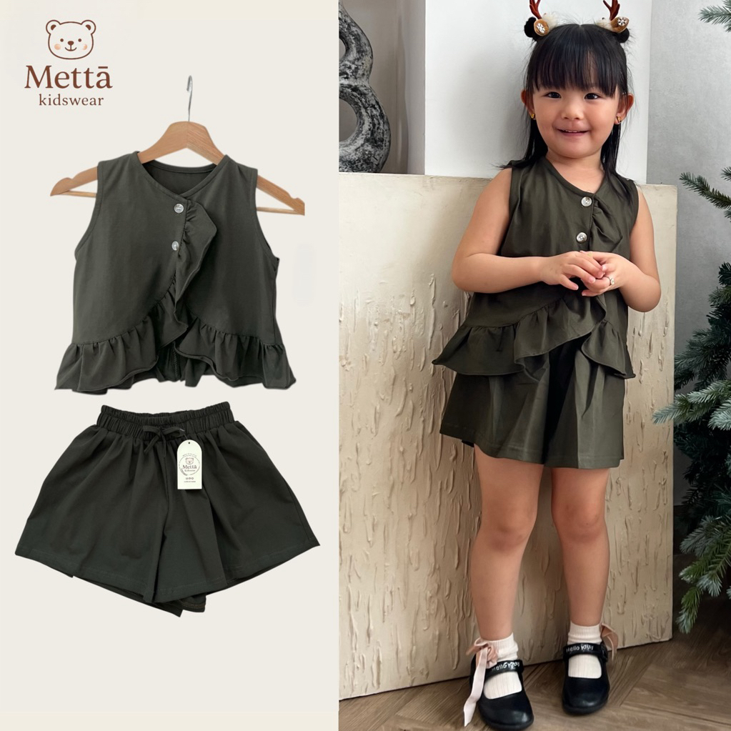 MettaKidsWear Setelan Anak Perempuan 0507 - One Set Korean Style Kekinian - Baju Celana Anak Perempu