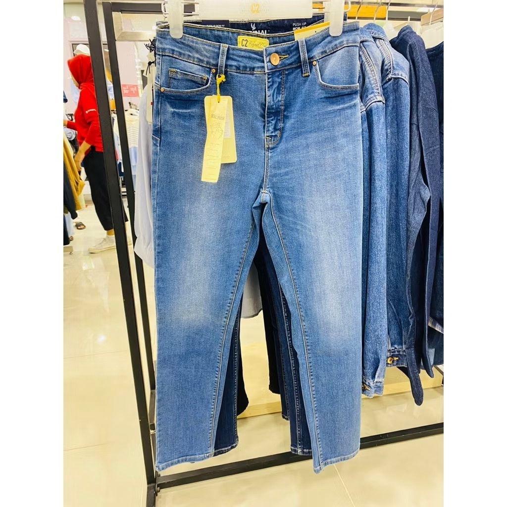 C2  TENCHI ORIGINAL MATAHARI Light Blue Jeans Dual Push Skinny  - tag. 649.900