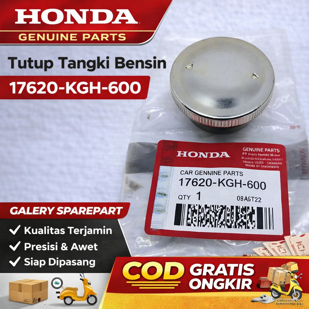 Tutup Tangki Bensin Honda Beat, Genio, Revo, Scoopy, Sonic, Spacy, Supra, Vario, 17620-KGH-600