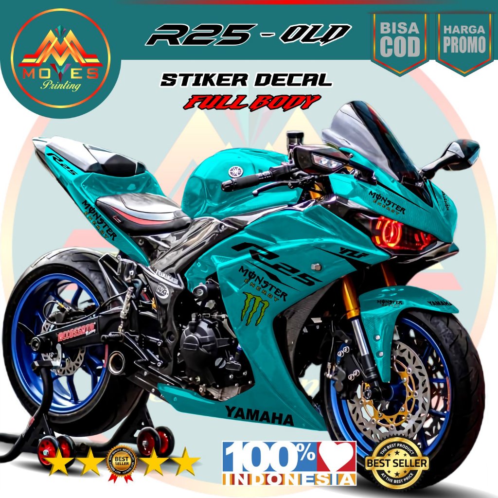 Promo Decal R25 old full body stiker dcal yamaha R25 old motif racing monster energy