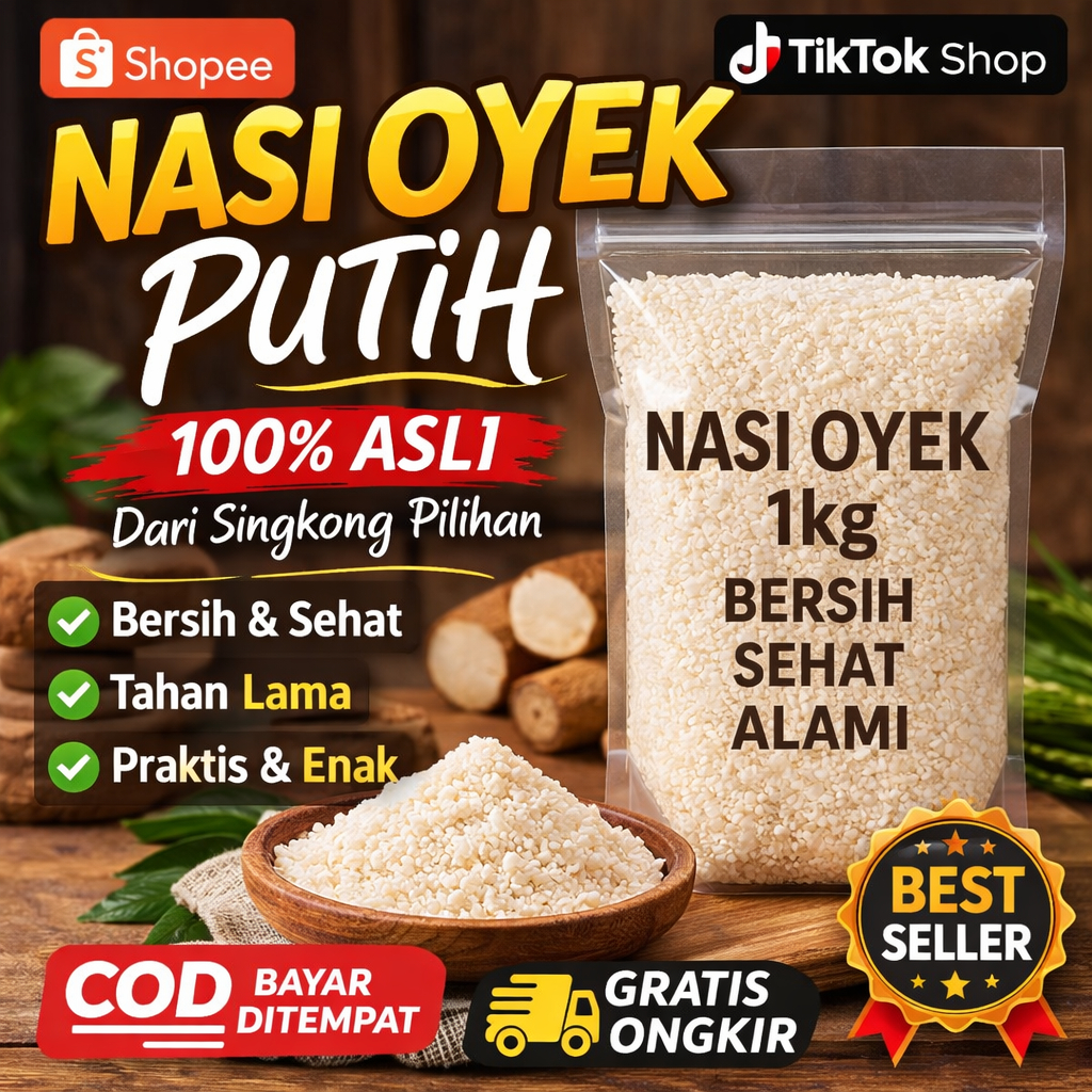 Nasi Oyek Singkong Nasi Tiwul Putih Sega Leye Asli Organik