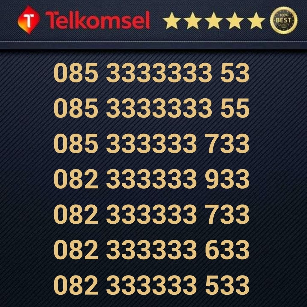 nomor cantik telkomsel prabayar 082 1111111 21 085 3333333 55 085 3333333 53 081 33333 033 085 33333
