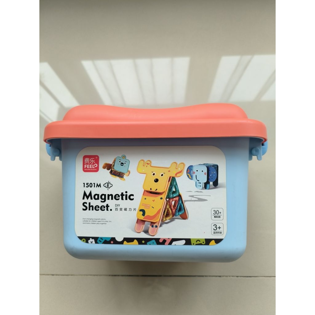 preloved feelo magnetic tiles animal / magnetic sheet 3+