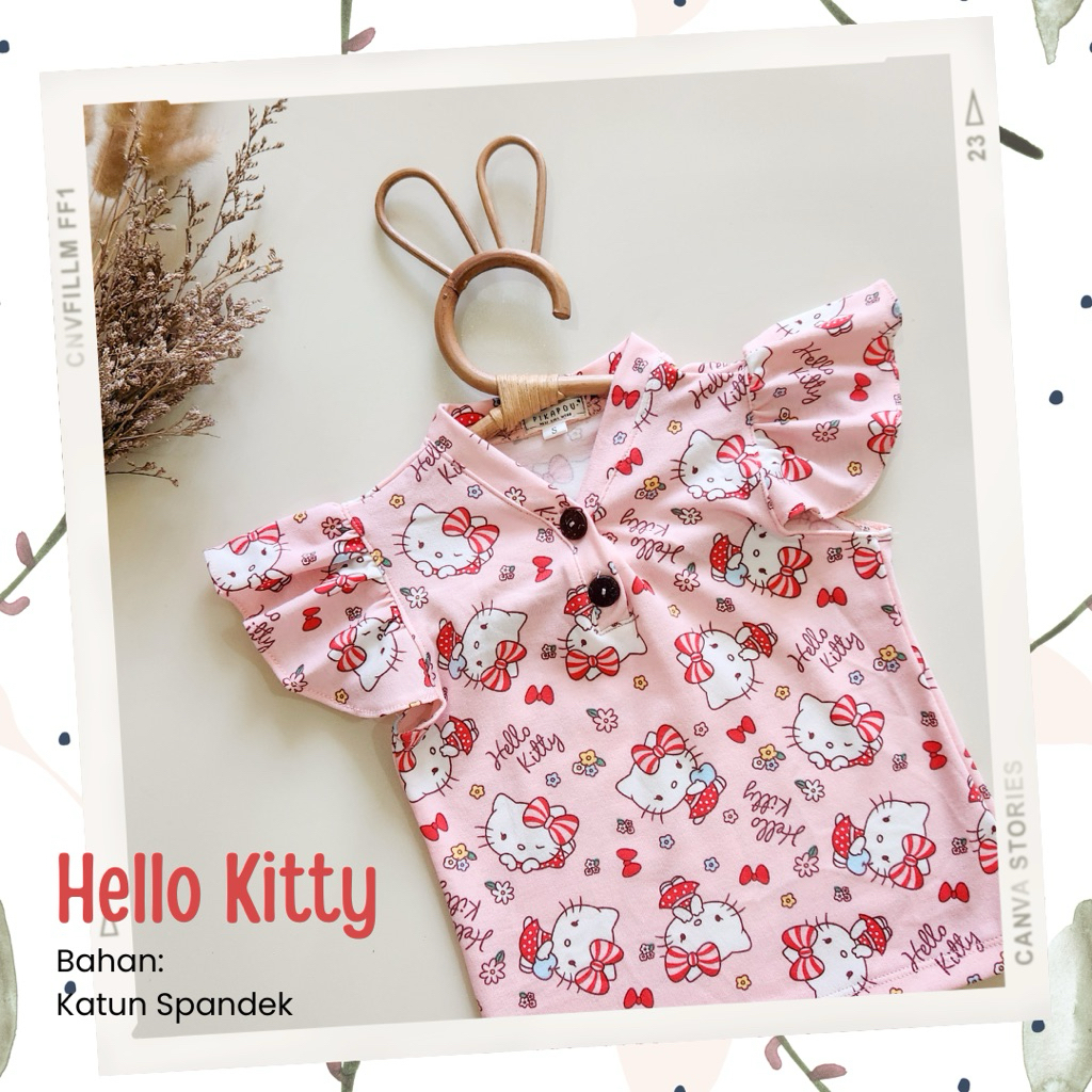 Kaos Anak Katun, Kaos anak Ruffle Butterfly, Kaos anak murah katun