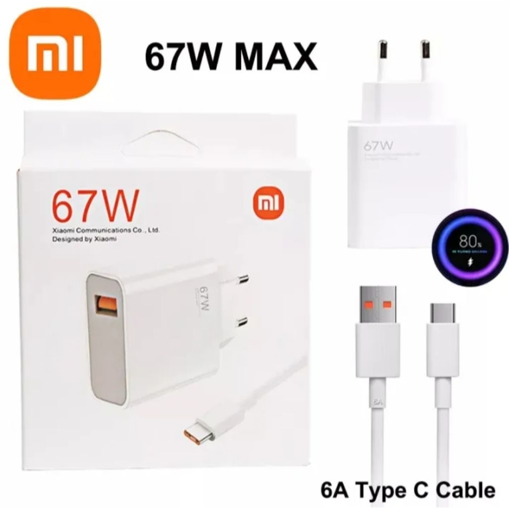 XIAOMI TURBO Charging 67W -Charger Cas Xiao Mi ORIGINAL 100% Kabel USB Type C 6A - 67Watt ORI TURBO 