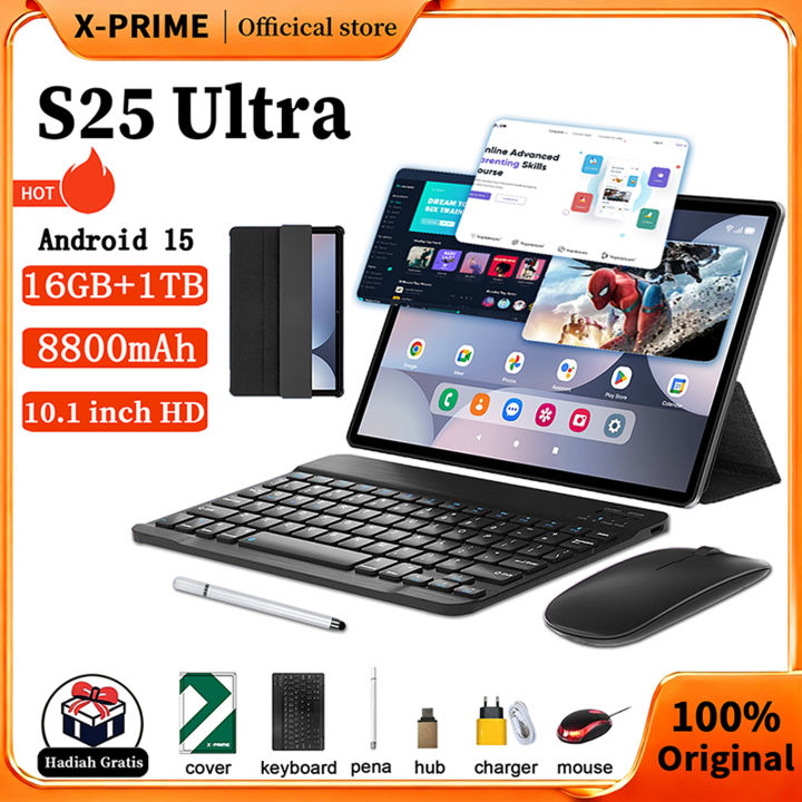 [COD] Free Keyboard Mouse Ready Stock  X-prime 2025 Tablet Murah 5G Baru Pad PI3-S25 10.1inch 16GB+1