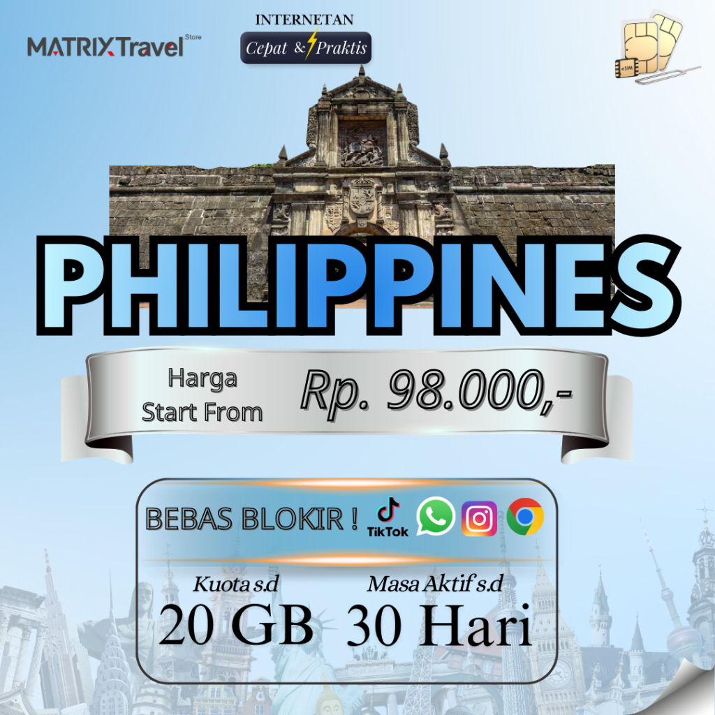 Kartu SIM Filipina Kuota Besar Support TIKTOK MATRIXTRAVEL | SIMCard Travel Data Roaming Manila Phil