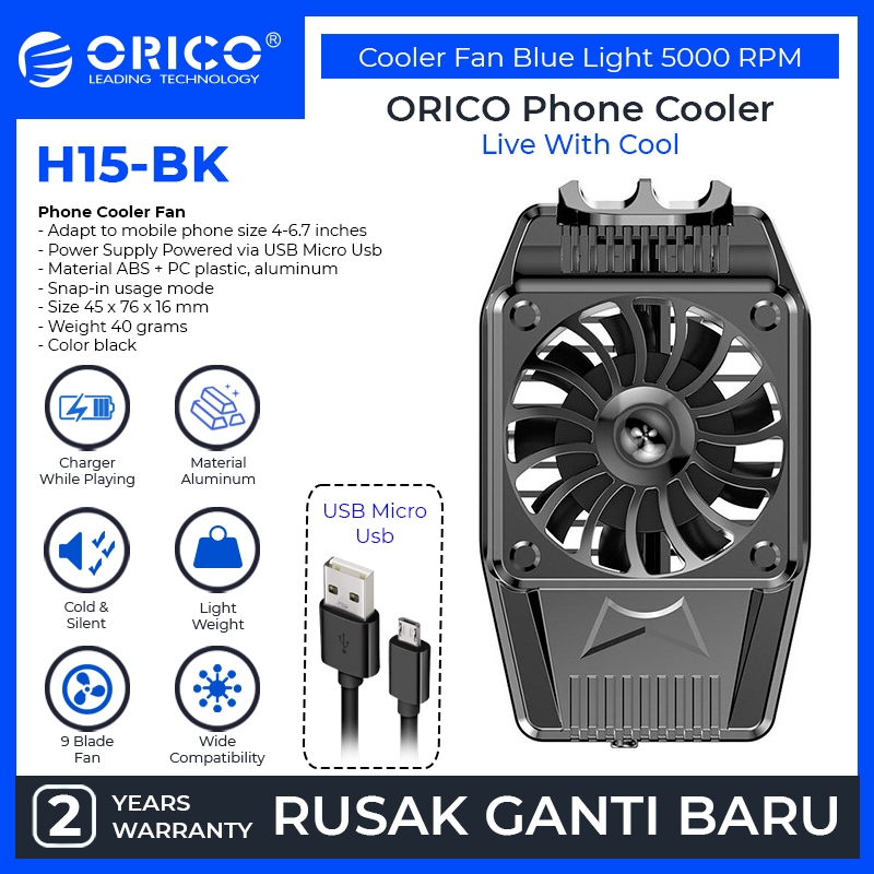 ORICO - H15  Phone Cooler Fan Blue Light 5000 RPM