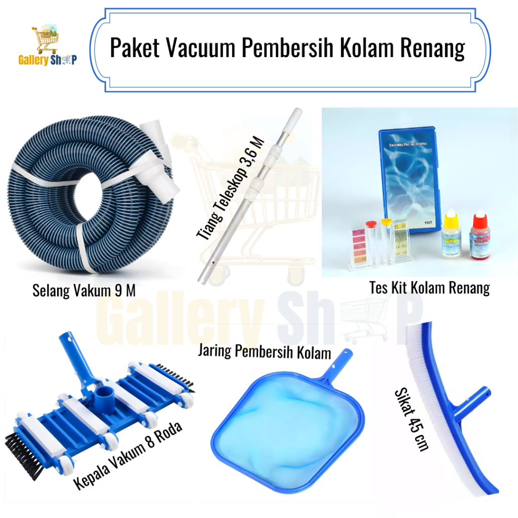 Alat Vacuum Pembersih Kolam Renang I Paket Alat Vacuum Set / Vacuum Kolam Renang Set