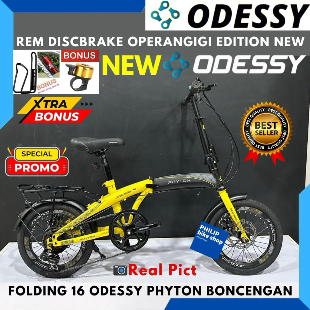 Sepeda Lipat 16 Odessy Phyton Boncengan 7 Speed Terbaru