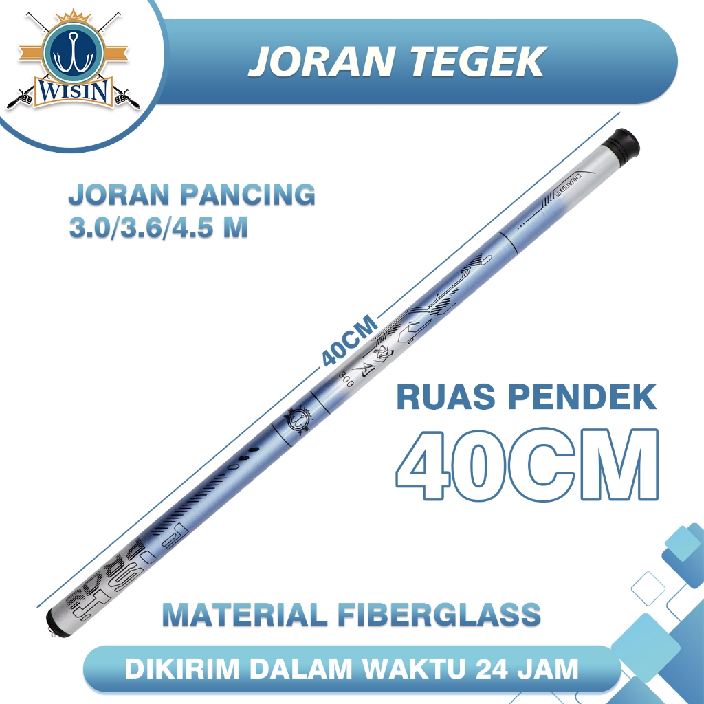 WISIN Tegek Carbon Ruas Pendek 40cm Kuat Lentur Micro Fishing