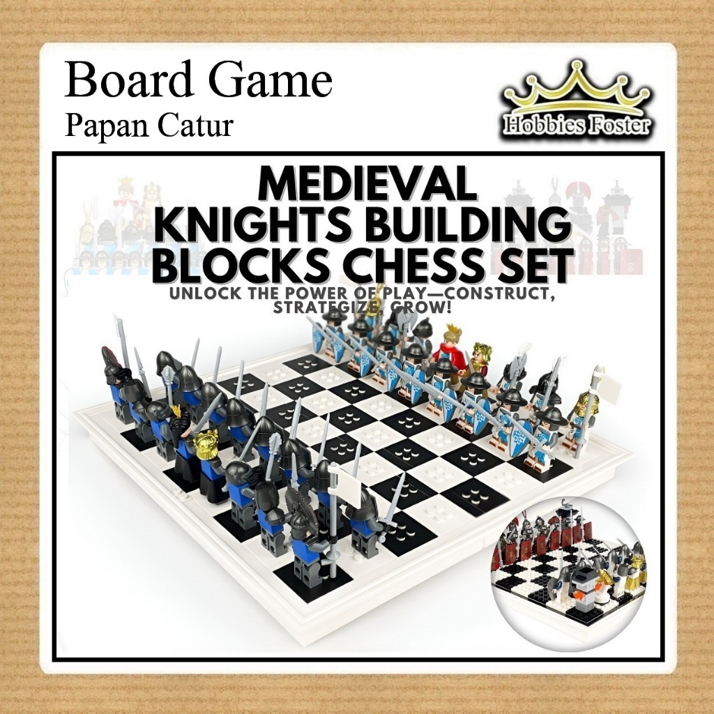 HF CHESS Game Papan CATUR  32 Figure Boneka Medieval + Board Game KING & QUEEN