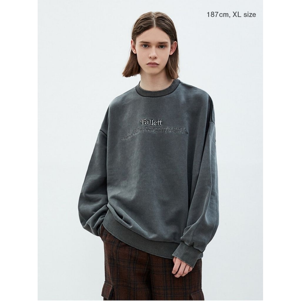 Crewneck Stone Grey Fallett Washed - Unisex