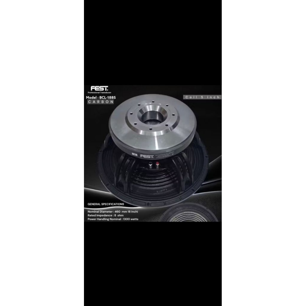 Speaker 18 inch FEST BCL-1885 CARBON voice coil 5 inch