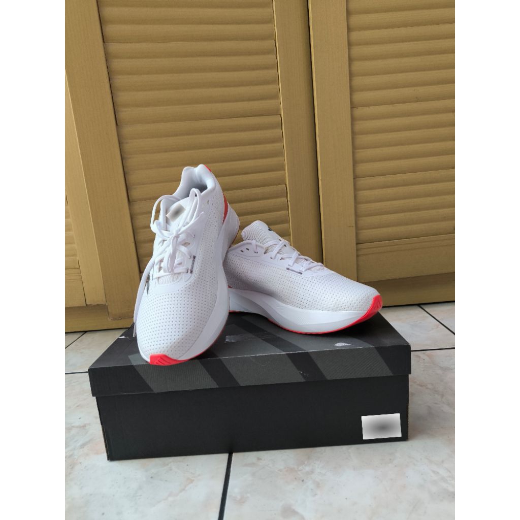 Sepatu Racing Running Pria Shoes ADD Duramo SL "Cloud White Core Black Bright Red" Ukuran 44,5 IE796