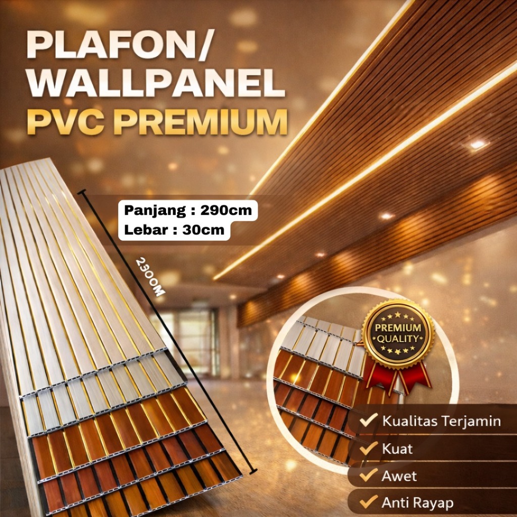 (ISI 10 LEMBAR) WALLPANEL DINDING & PLAFON WPC PREMIUM | Dinding Rumah Minimalis Aesthetic Banyak Mo