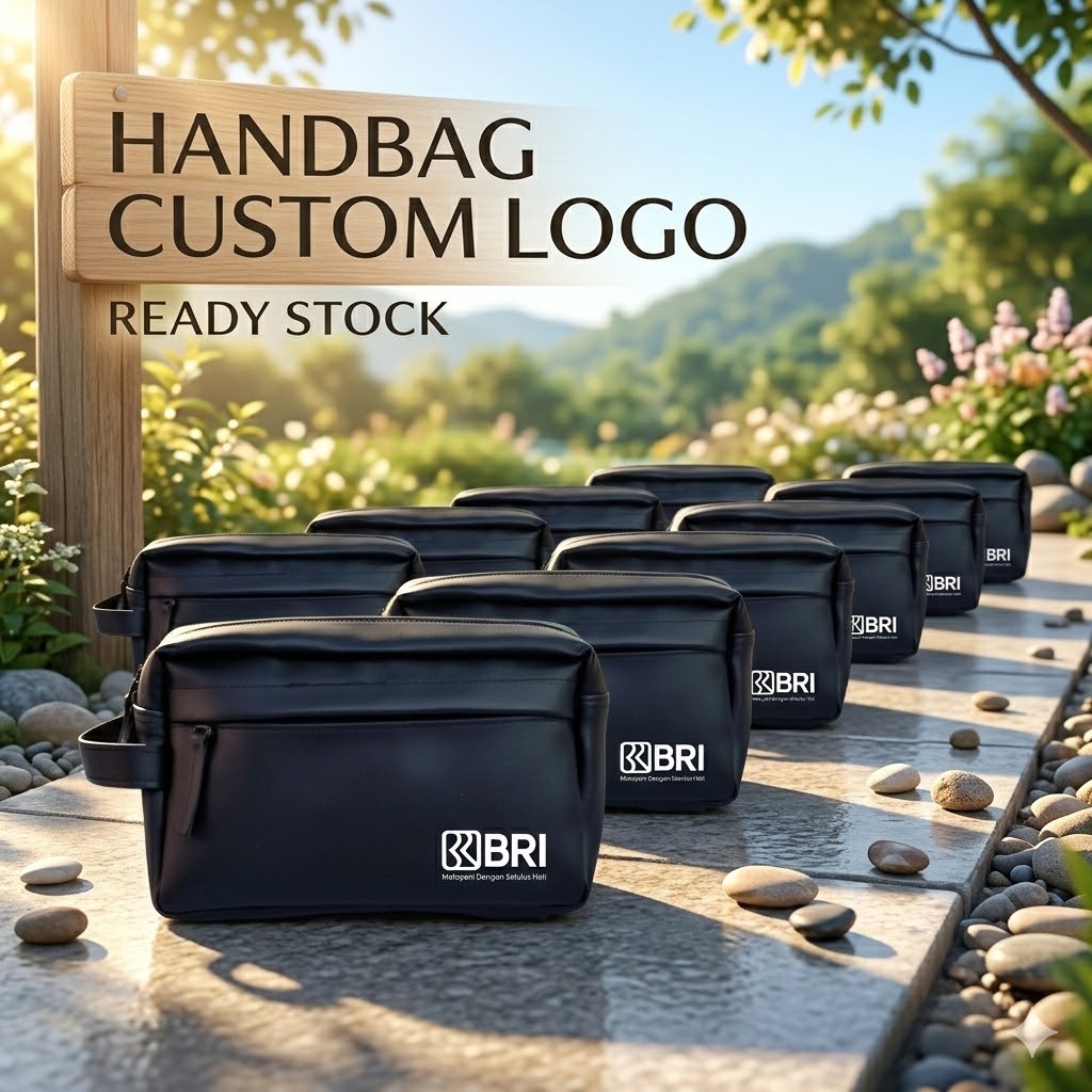 Handbag Custom Bank BRI/Tas Tangan Pria Wanita Clutch Custom/Souvenir Custom Murah