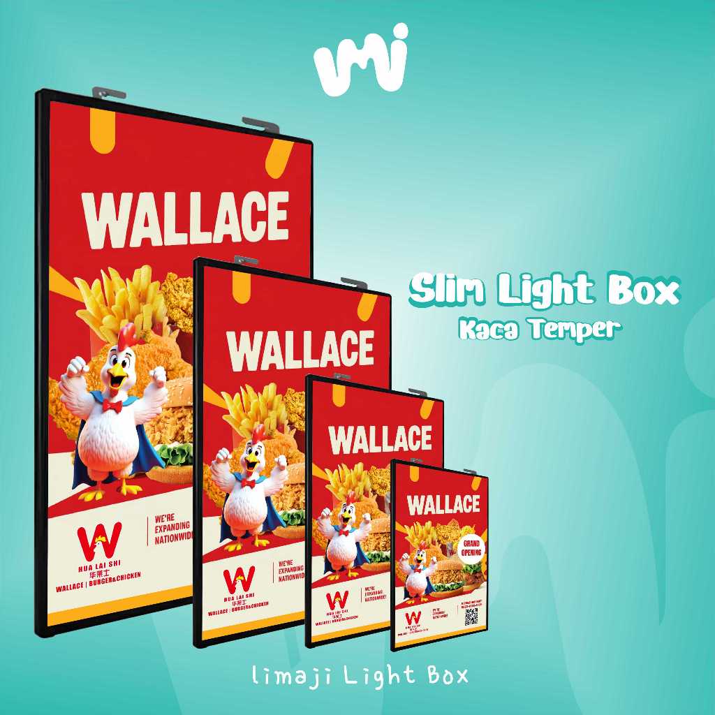 Slim Light Box Tempered, Ultra Thin Light Box LED Frame Advertising Portable Tempered slim light box