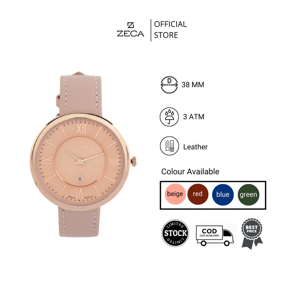 Zeca  Jam Tangan Wanita Analog Original Leather 1016LA Series