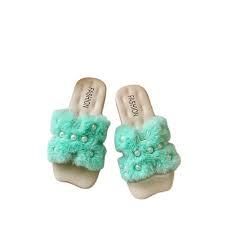 SANDAL SELOP ANAK PEREMPUAN MODEL MUTIARA BULU H FASHION BEUTIFUL IMPORT