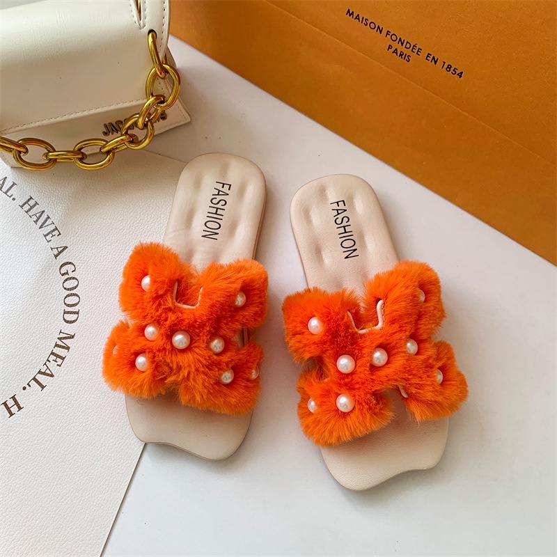 SANDAL SELOP ANAK PEREMPUAN MODEL MUTIARA BULU H FASHION BEUTIFUL IMPORT