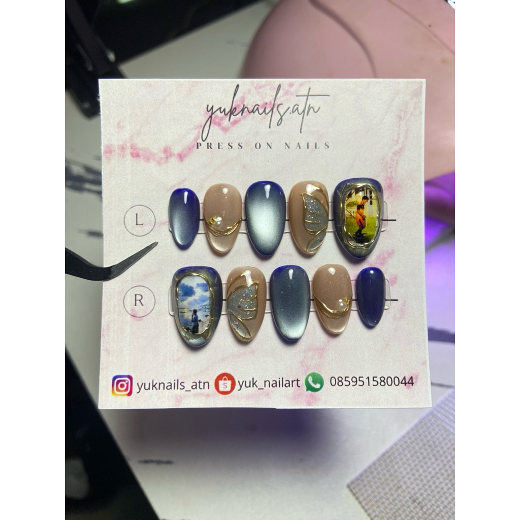 custom press on nails foto doi foto pacar