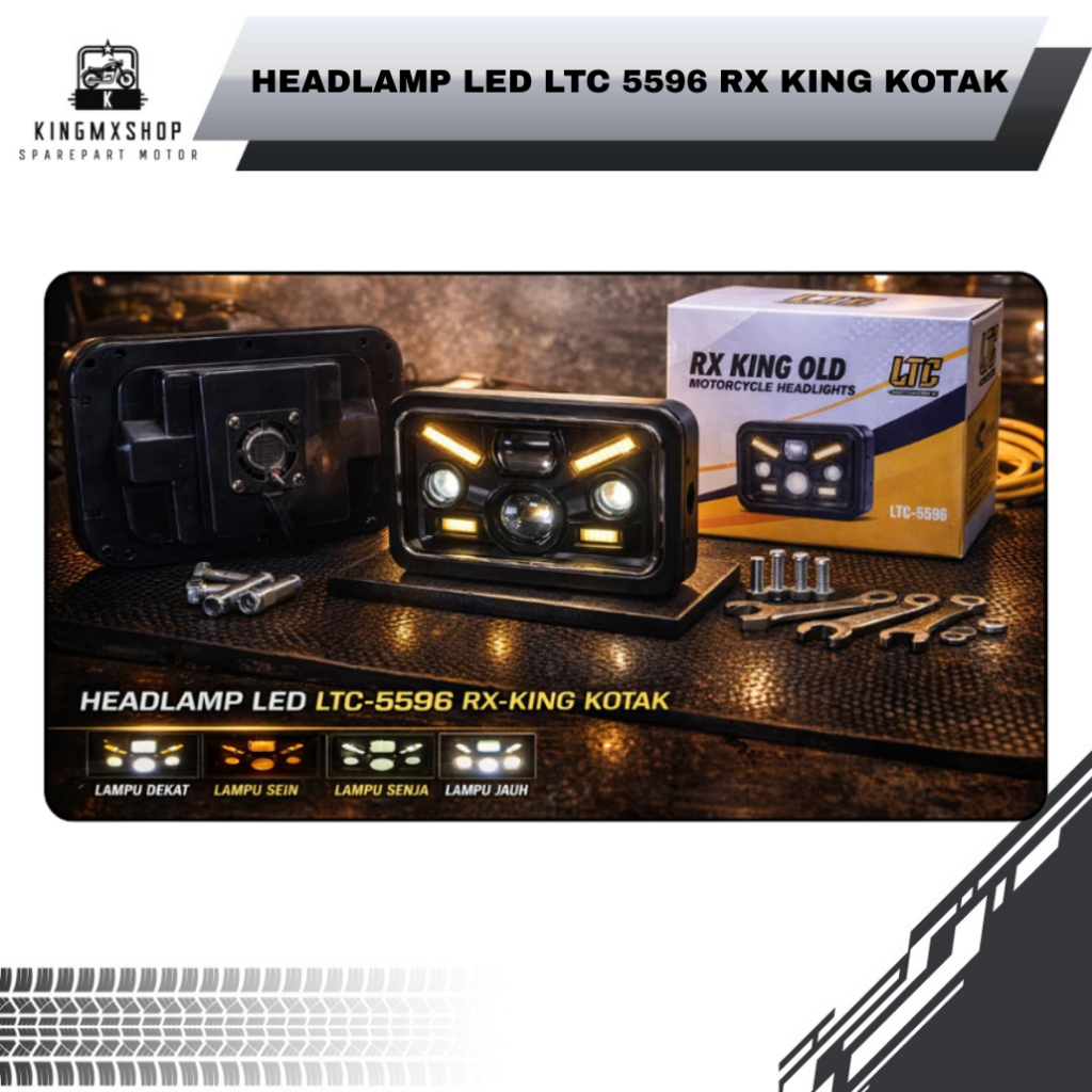 Headlamp Lampu Depan LED RX King Kotak 5596 " LTC "
