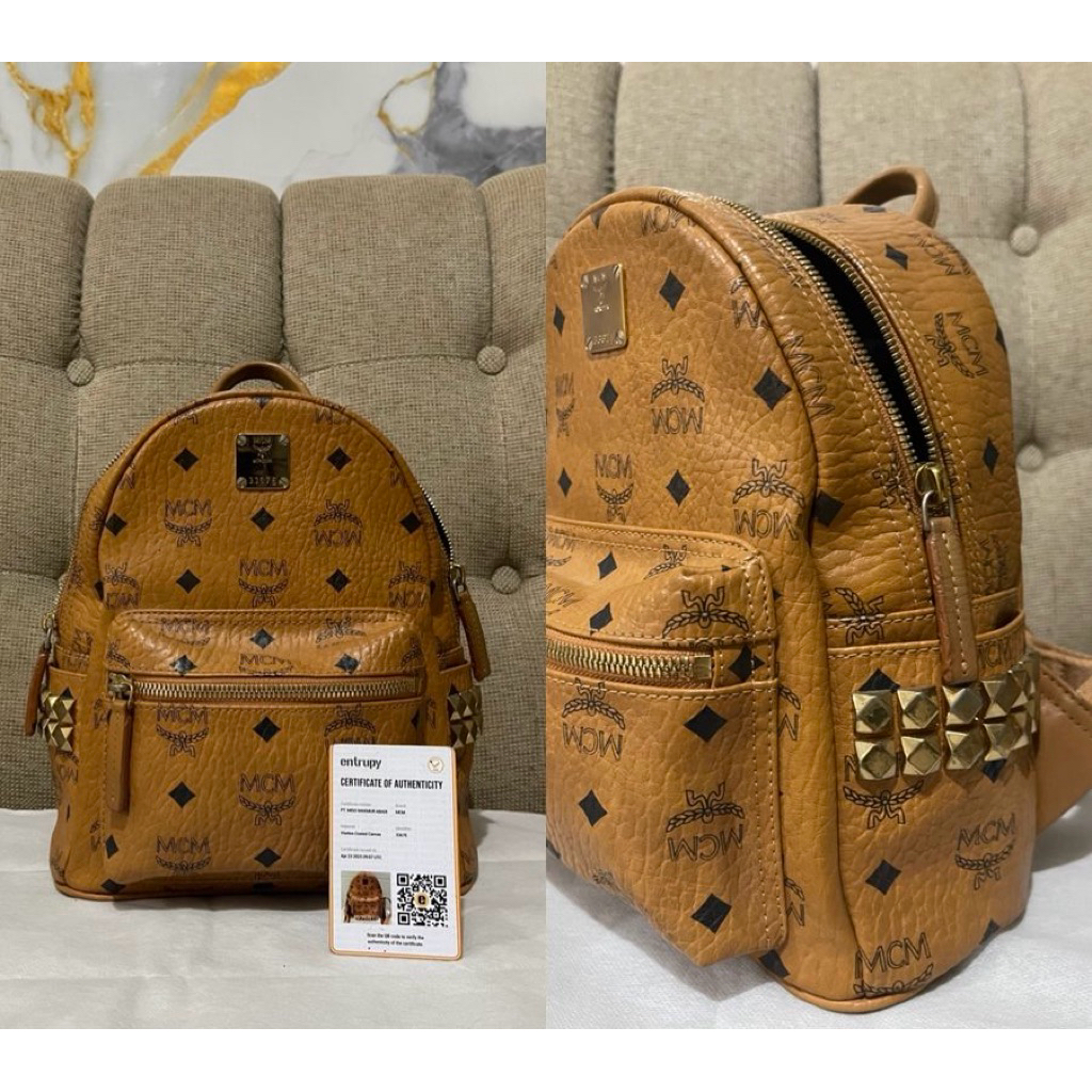 bagpack mcm authentic minus hardware dan ganti kulit dalam(manual chat)