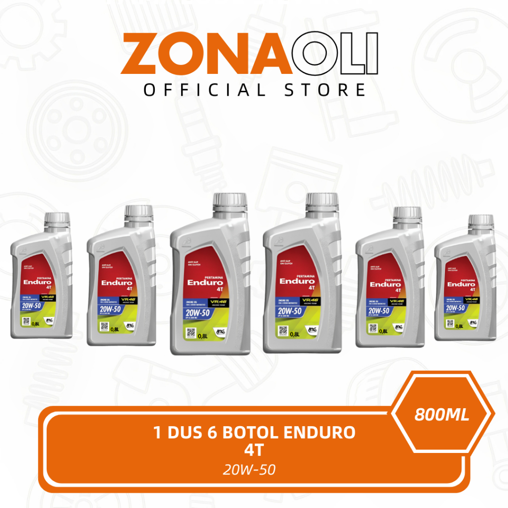 Oli Enduro 4T 0,8L 800ml SAE 20W-50 API SL JASO MB Perdus Isi 6 Botol Original Untuk Motor Bebek