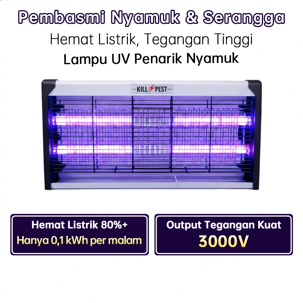 3000V Perangkap Nyamuk Hemat Listrik Ekstra Pembunuh Nyamuk Lampu UV Lampu nyamuk elektrik Industria