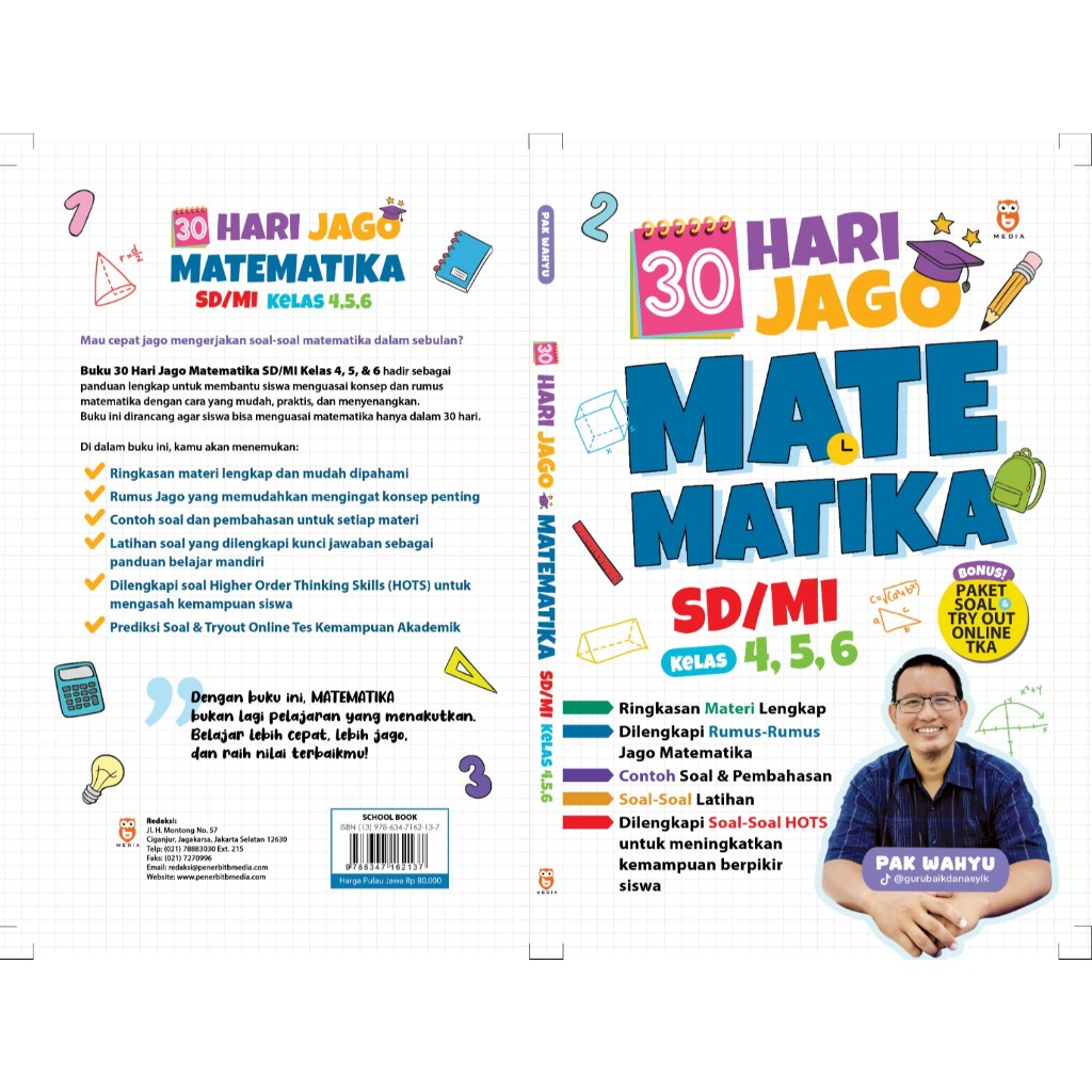 Buku - 30 Hari Jago Matematika SD/MI Kelas 4,5,6 - Pak Wahyu - BMedia - JDA Bookstore