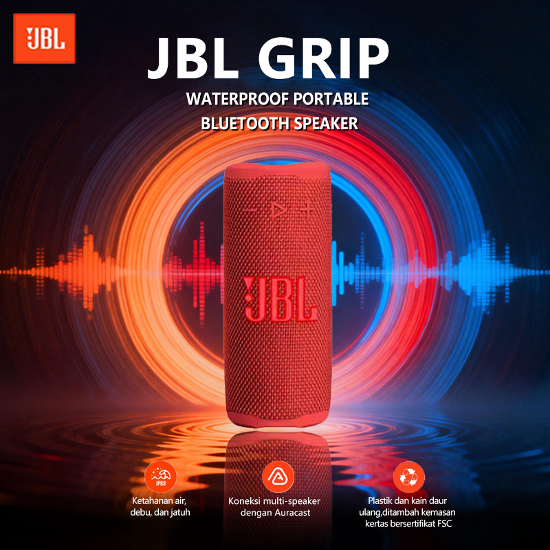 JBL Grip Bluetooth Speaker With Bold JBL Pro Sound and Ambient Light Up To 14 Hours of Playtime IP68