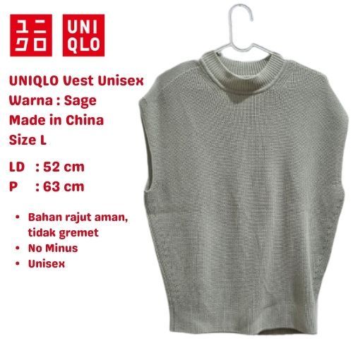 UNIQLO Vest Rajut Unisex - Sage