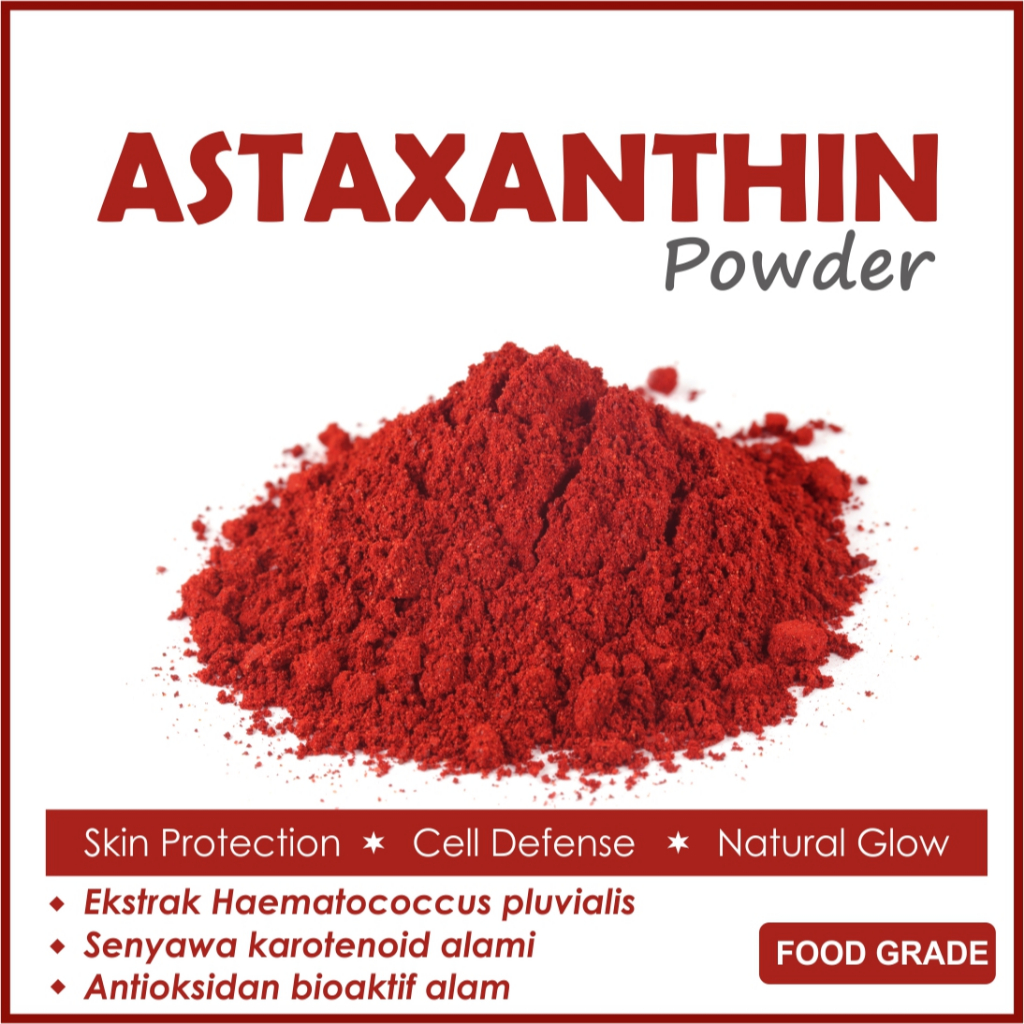 Pure Natural Astaxanthin Powder 20 mg per gram original suplemen kecantikan haematoccus pluvialis