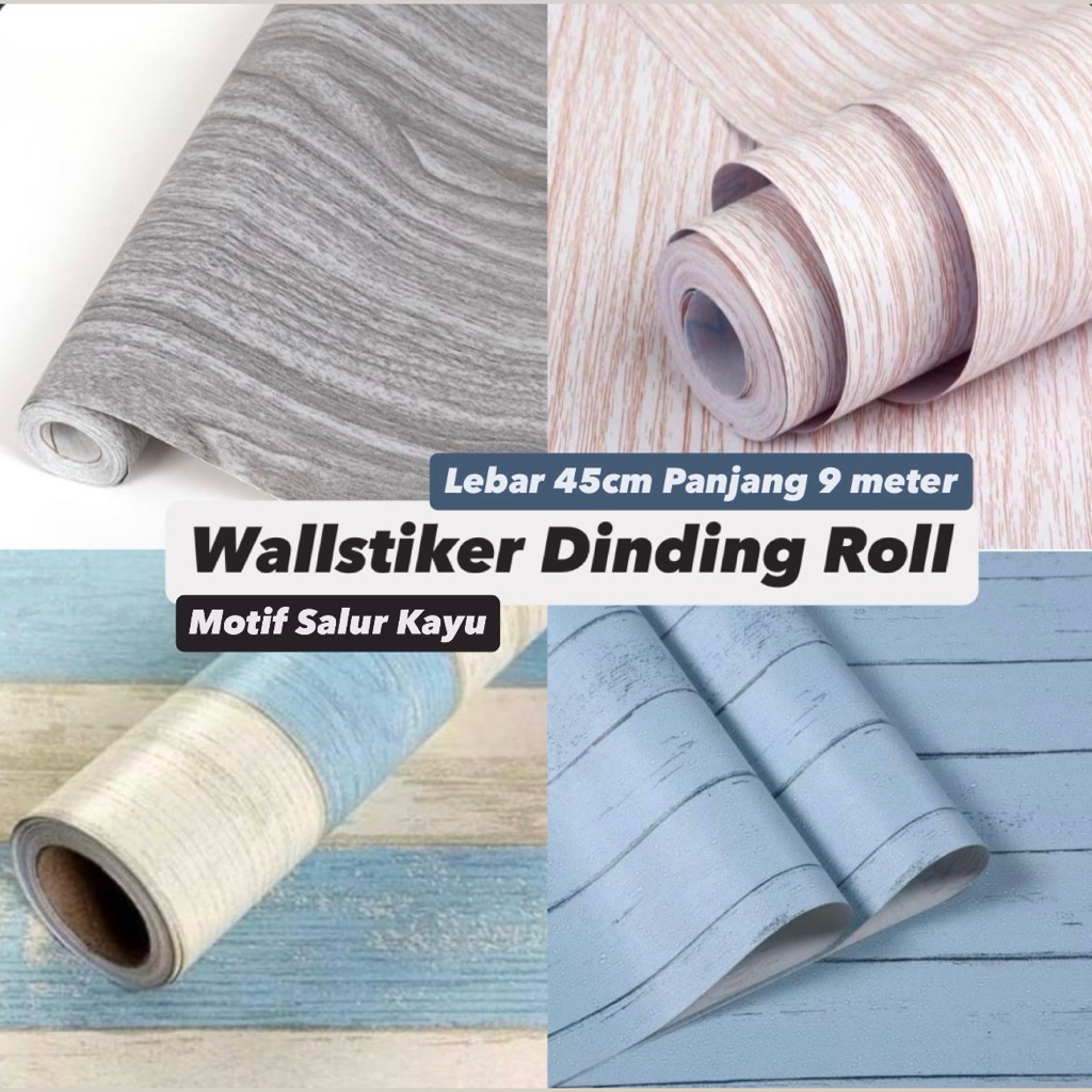 WALLPAPER DINDING STIKER MOTIF KAYU JATI | WALLSTIKER DINDING ROLL | WALLPAPER DINDING MOTIF KAYU | 