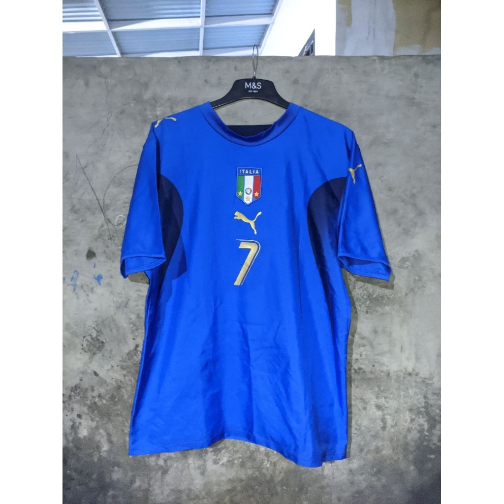 original jersey Italia home 2006 world cup winners three stars nameset del piero #7 Italy retro vint